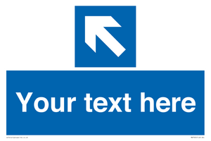 Custom Directional signage blue left arrow 